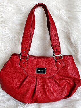 Nine West Burgundy Faux Leather Purse/Shoulder Bag